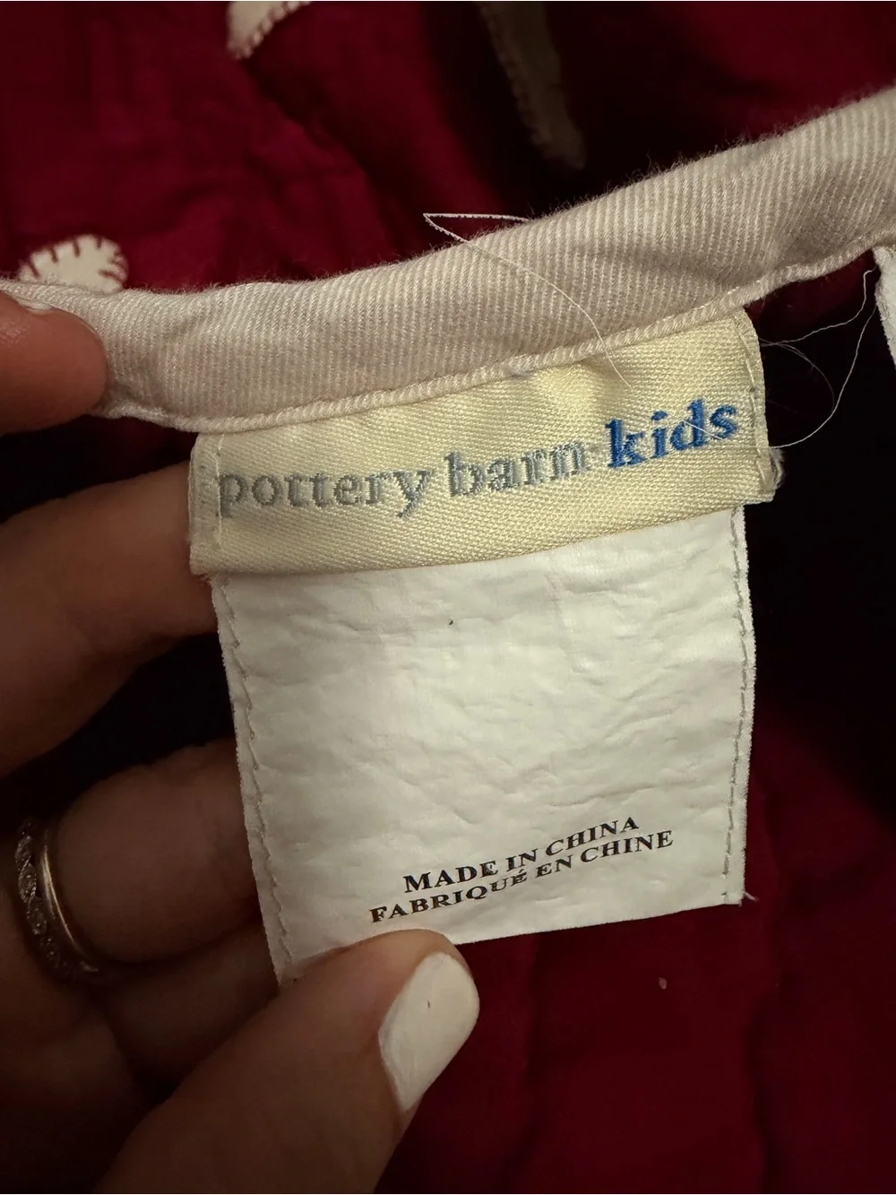 Pottery Barn Kids Red Star 100% Cotton Crib Quilt And Sham Vintage 2006